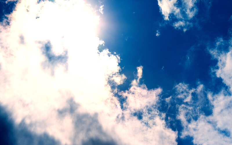 Sunlight Through Clouds — Blue, Bright