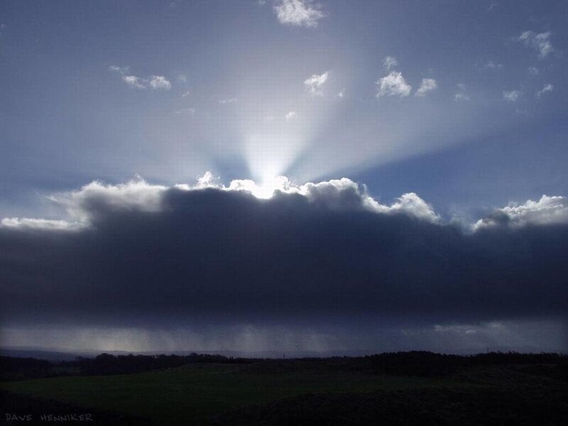 Sunlight Through Clouds — Blue, Dramatic, Afternoon, Photograph, Sky, Landscape