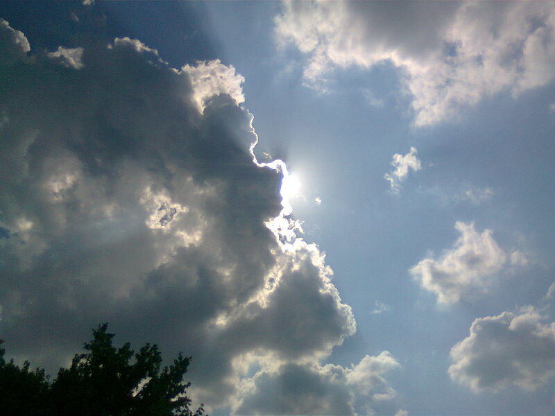 Sunlight Through Clouds — Blue, Dramatic, Afternoon, Photograph, Sky