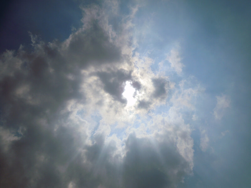 Sunlight Through Clouds — Blue, Dramatic, Afternoon, Photograph, Sun