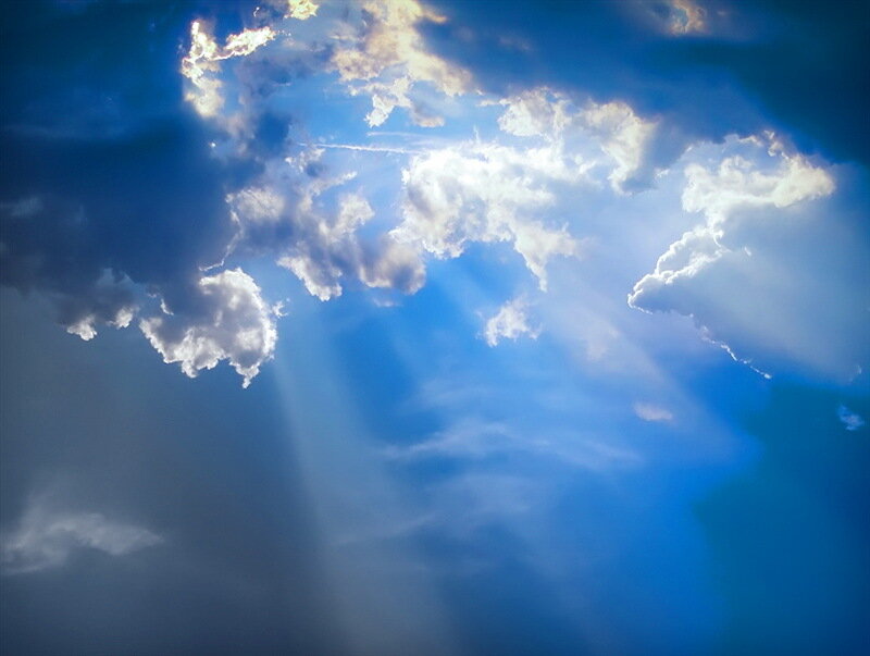 Sunlight Through Clouds — Blue, Dramatic, Afternoon, Photograph