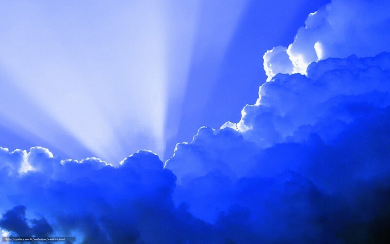 Sunlight Through Clouds — Blue, Dramatic, Morning, Photograph, Sunbeams