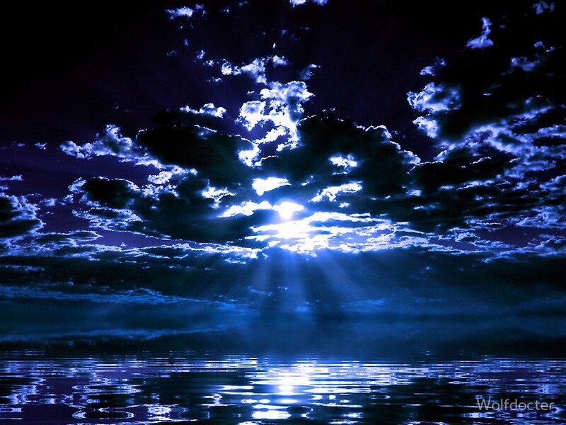 Sunlight Through Clouds — Blue, Dramatic, Night