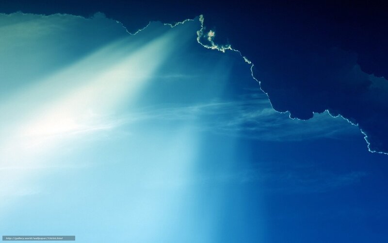 Sunlight Through Clouds — Blue, Dramatic, Photograph
