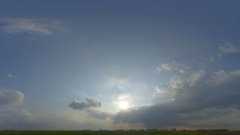 Sunlight Through Clouds — Blue, Dramatic, Sunset, Photograph, Field