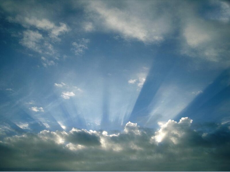 Sunlight Through Clouds — Blue, Gray