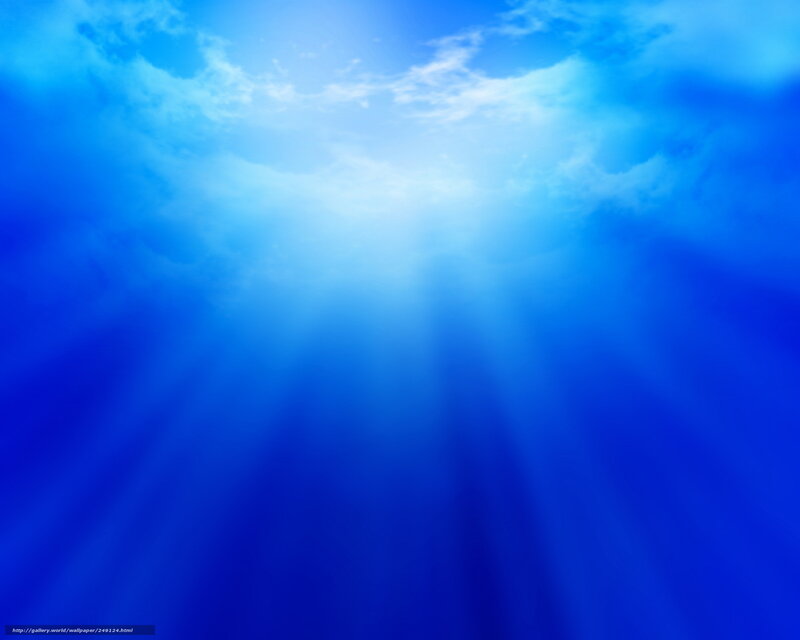 Sunlight Through Clouds — Blue, Serene, Morning, Digital Art, Sunbeams