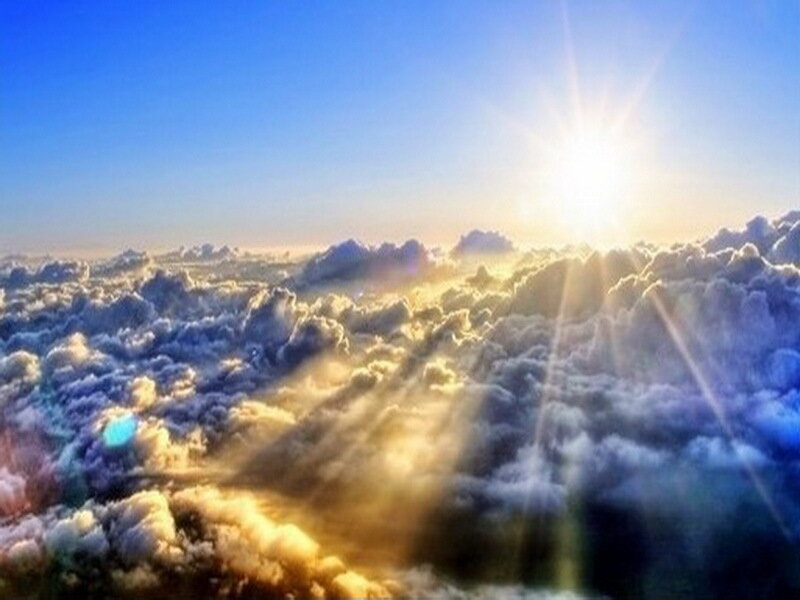 Sunlight Through Clouds — Blue, Serene, Sunrise