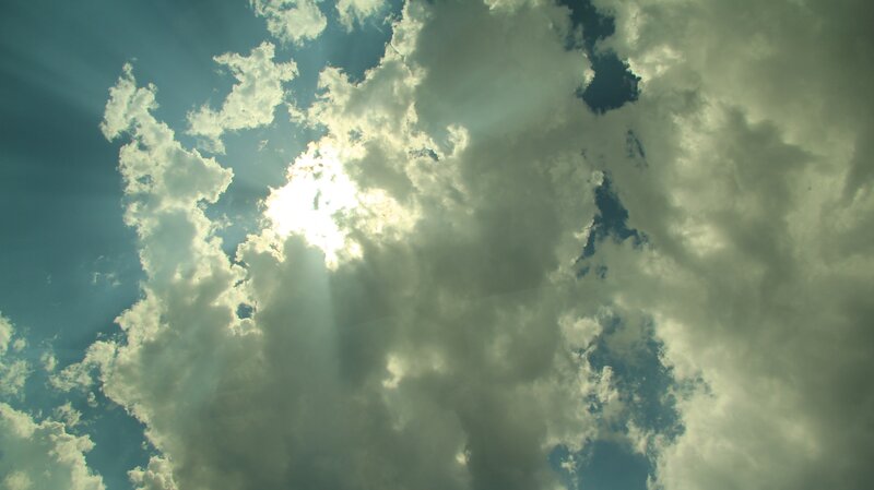 Sunlight Through Clouds — Blue, Sun
