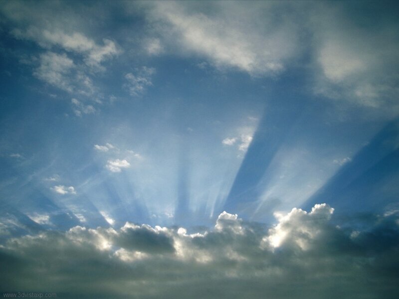 Sunlight Through Clouds — Blue, Sunbeams