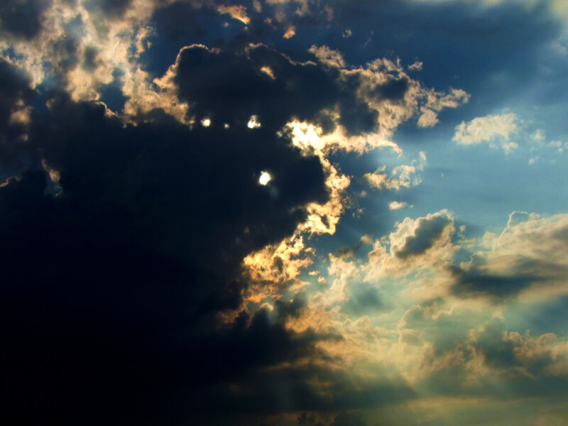 Sunlight Through Clouds — Blue