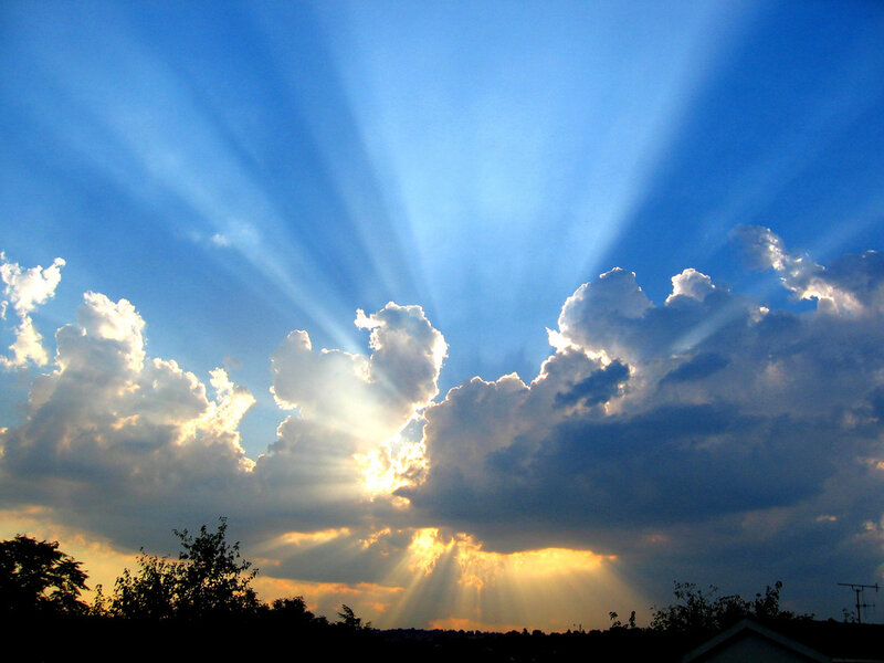 Sunlight Through Clouds — Blue, Yellow