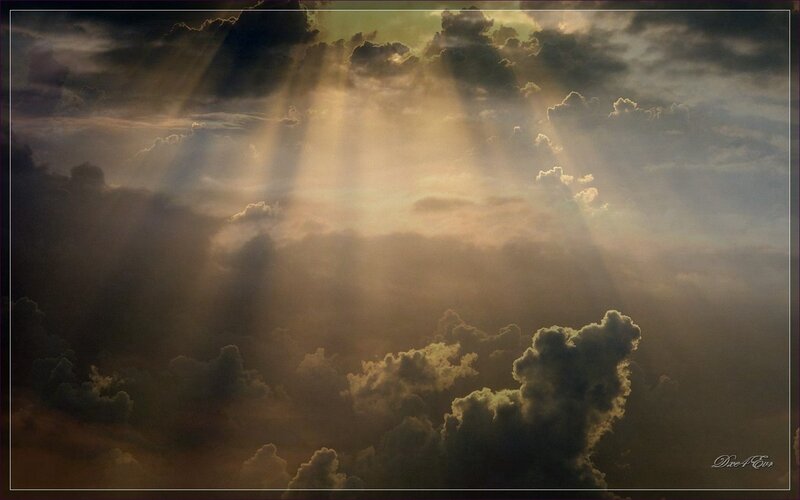 Sunlight Through Clouds — Brown, Dramatic, Sunset
