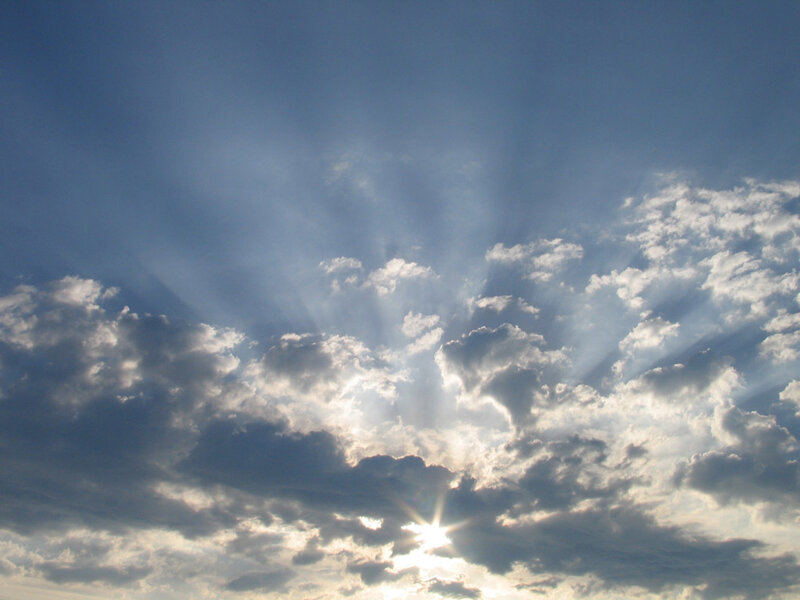 Sunlight Through Clouds — Dramatic, Photograph