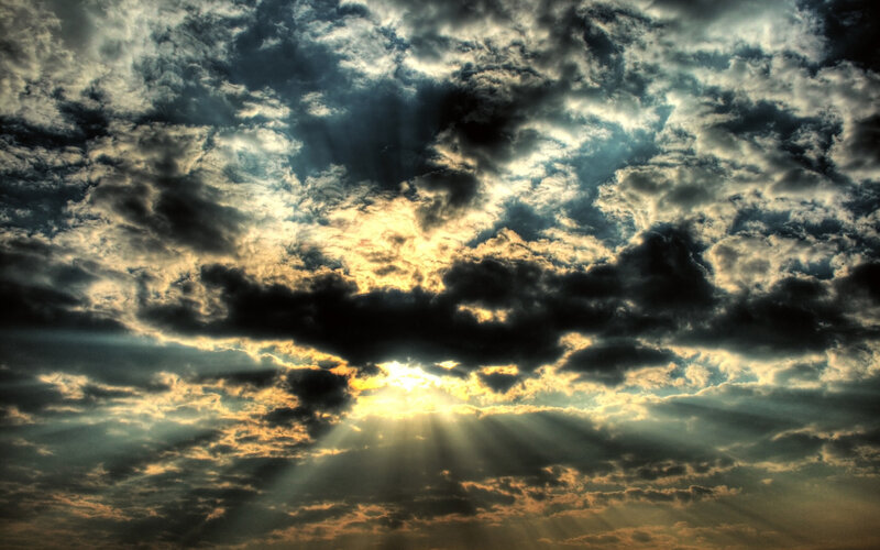 Sunlight Through Clouds — Dramatic, Sunset