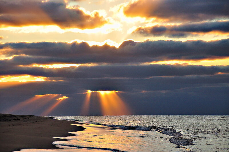 Sunlight Through Clouds — Gold, Dramatic