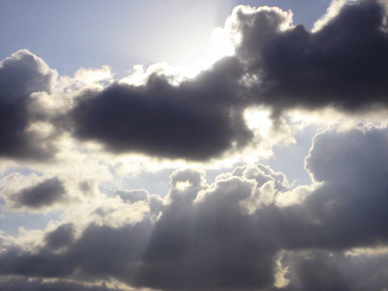 Sunlight Through Clouds — Gray, Dramatic, Afternoon, Photograph, Sun