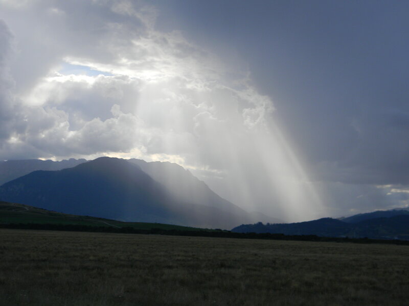 Sunlight Through Clouds — Gray, Dramatic, Afternoon, Photograph