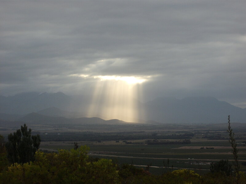 Sunlight Through Clouds — Gray, Dramatic, Morning, Photograph