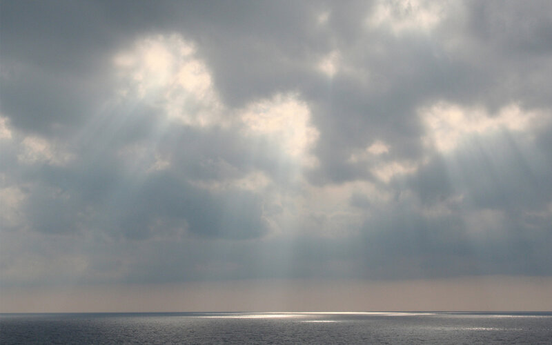 Sunlight Through Clouds — Gray, Dramatic, Morning