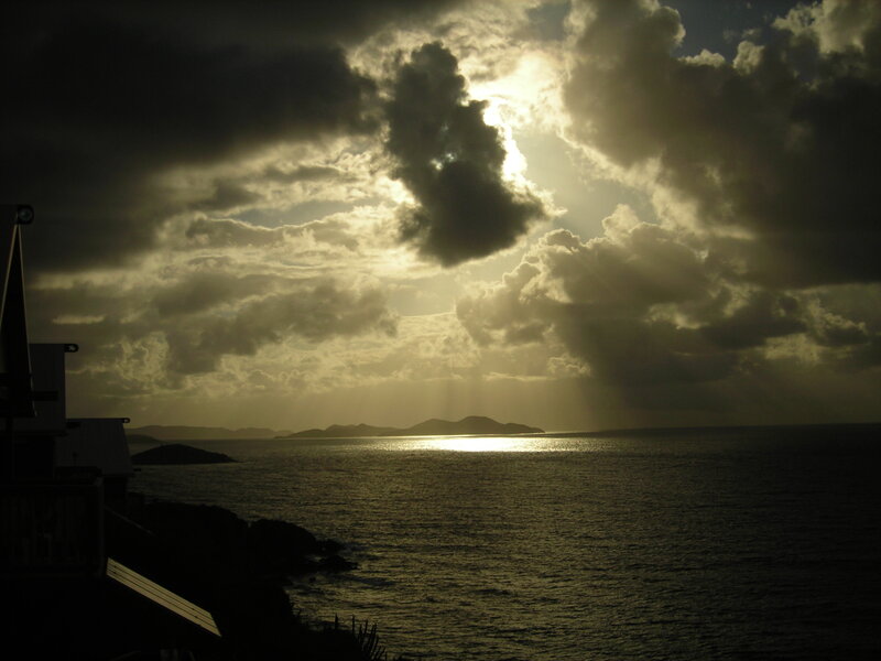 Sunlight Through Clouds — Gray, Dramatic, Sunset, Photograph, Sea, Islands
