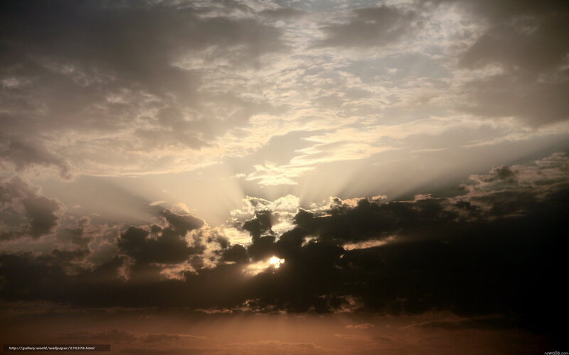 Sunlight Through Clouds — Gray, Dramatic, Sunset, Photograph, Sun, Sky