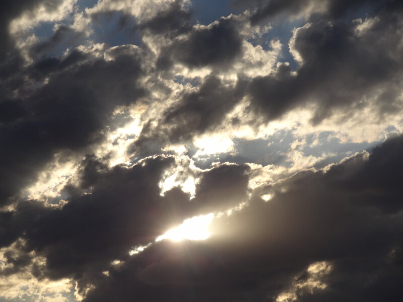 Sunlight Through Clouds — Gray, Dramatic, Sunset, Photograph, Sun