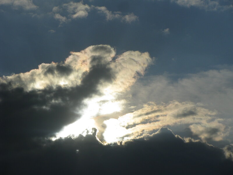 Sunlight Through Clouds — Gray, Dramatic, Sunset, Photograph, Sun, White