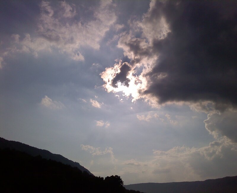 Sunlight Through Clouds — Gray, Dramatic, Sunset, Photograph