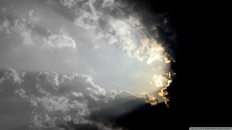 Sunlight Through Clouds — Gray, Sunset