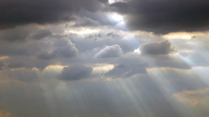 Sunlight Through Clouds — Gray, Yellow