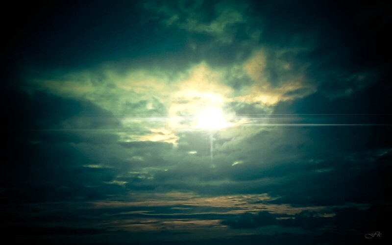 Sunlight Through Clouds — Green, Dramatic, Night