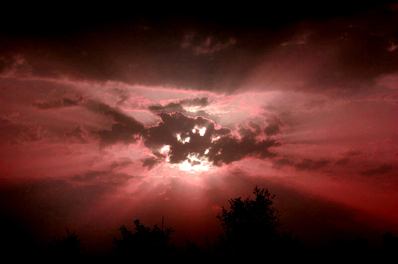 Sunlight Through Clouds — Red