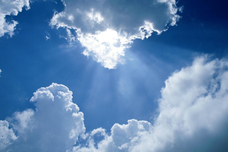 Sunlight Through Clouds — Serene, Photograph