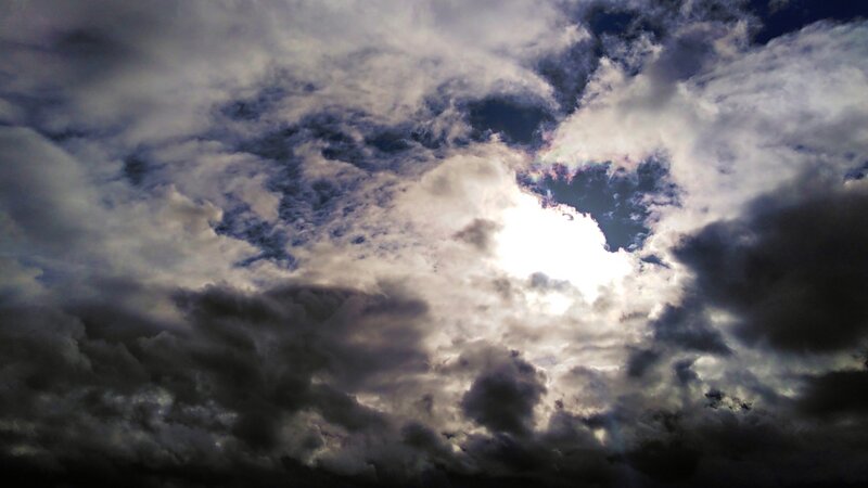 Sunlight Through Clouds — White, Dramatic, Afternoon, Photograph, Sun