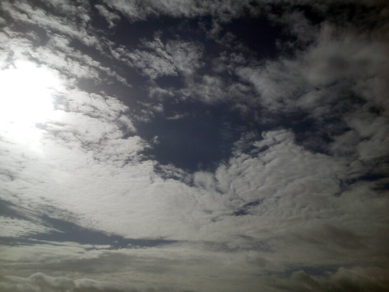 Sunlight Through Clouds — White, Dramatic, Afternoon, Photograph