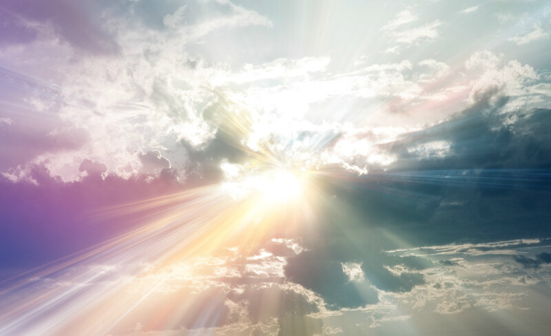 Sunlight Through Clouds — White, Dramatic, Sunrise
