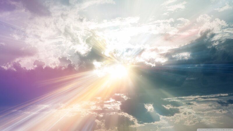 Sunlight Through Clouds — White, Dramatic
