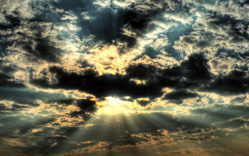 Sunlight Through Clouds — Yellow, Dramatic, Sunset