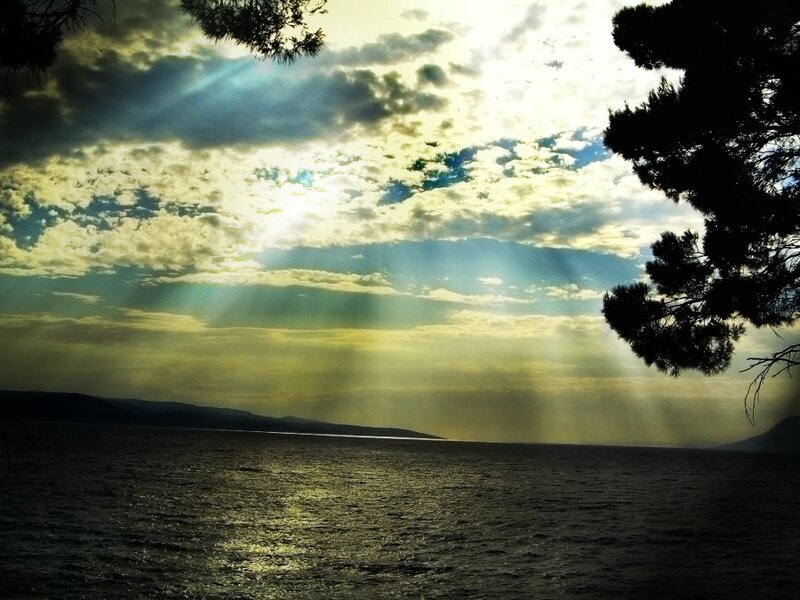 Sunlight Through Clouds — Yellow, Dramatic