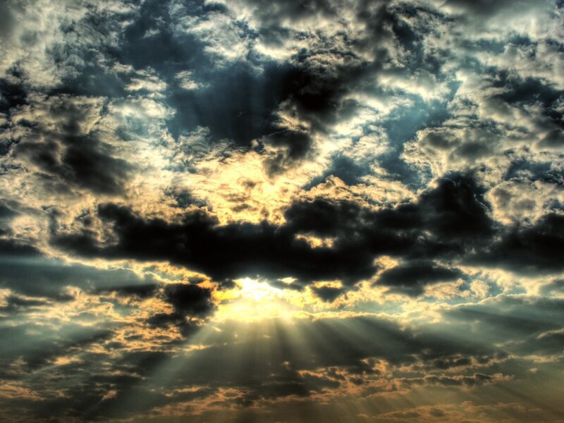 Sunlight Through Clouds — Yellow, Rays