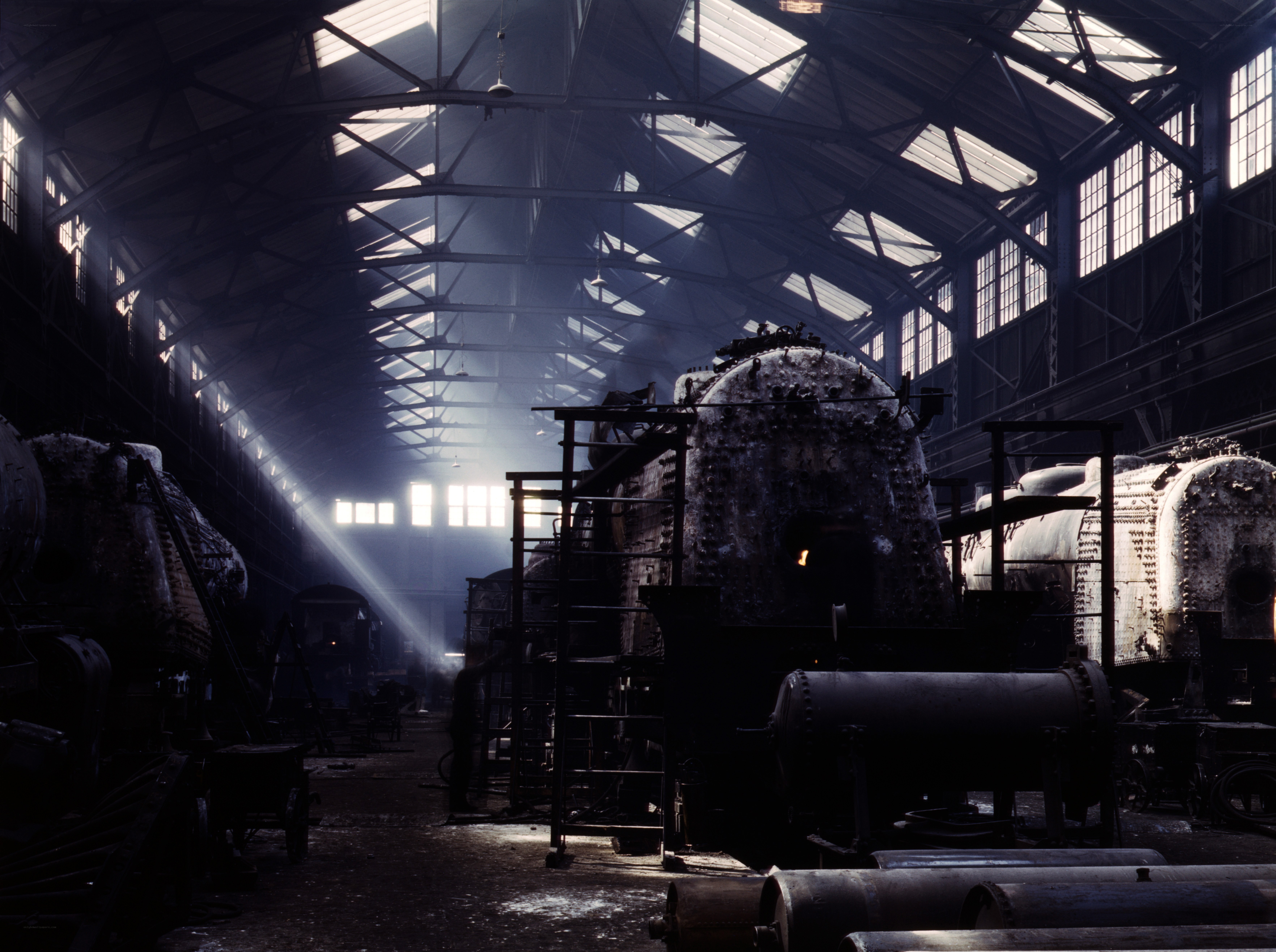 Sunlight through factory roof