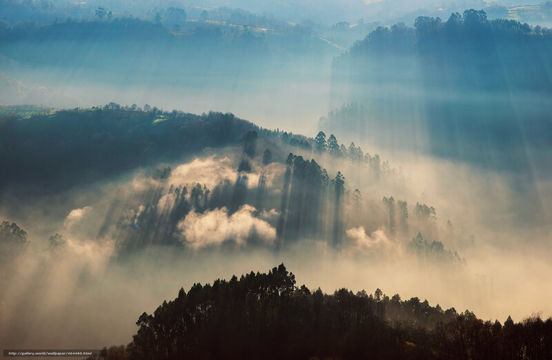 Sunlight Through Foggy Hills