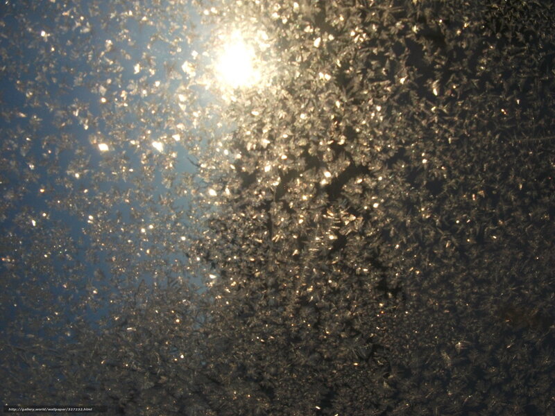 Sunlight through frosty window