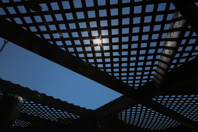 Sunlight through lattice roof