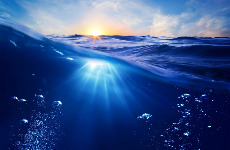 Sunlight Through Ocean Surface — Blue