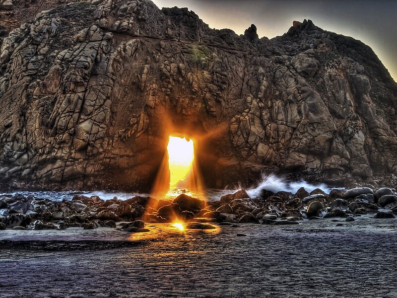 Sunlight Through Rock Arch