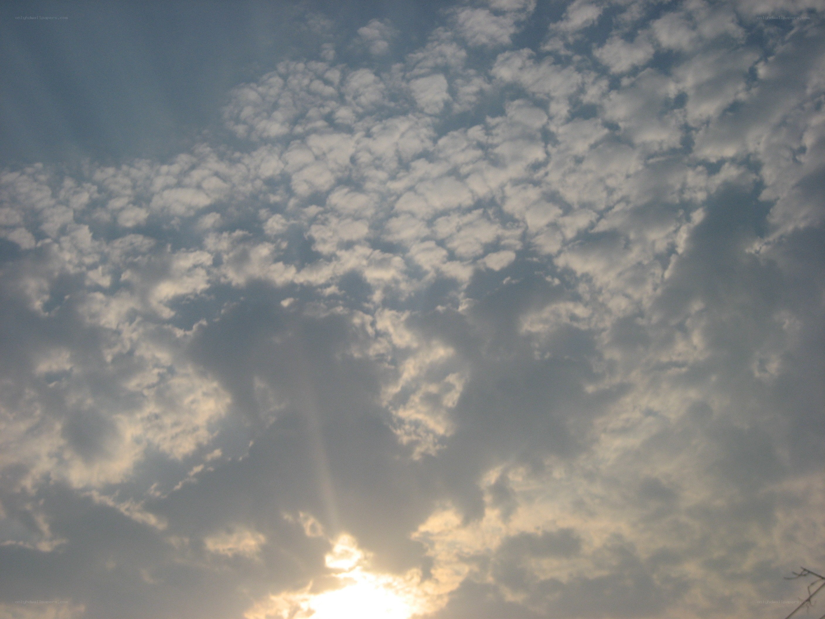 Sunlight through scattered clouds