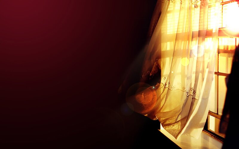 sunlight through sheer curtains