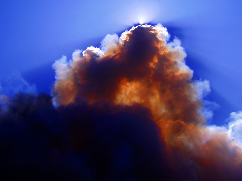Sunlight through storm cloud